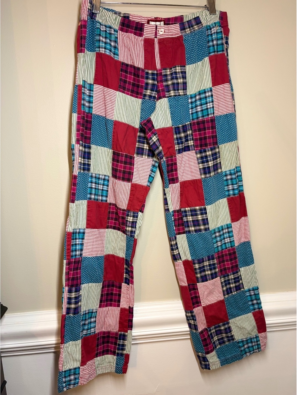 Aerie Cotton Patchwork Madras Pants M